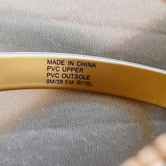 Michael Kors Womens Jet Set Jelly Flip Flop Gold-Tone Logo Size 8 Cork Footbed - Picture 6 of 7